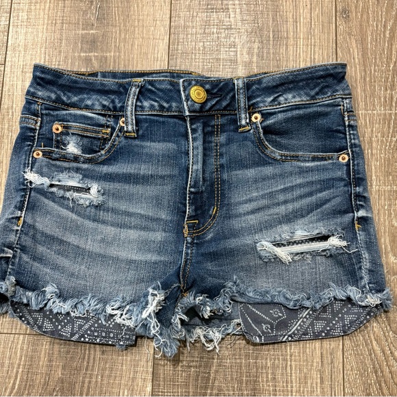 American Eagle Outfitters Pants - American Eagle Outfitters Blue Jean Shorts Distressed Frayed Hem